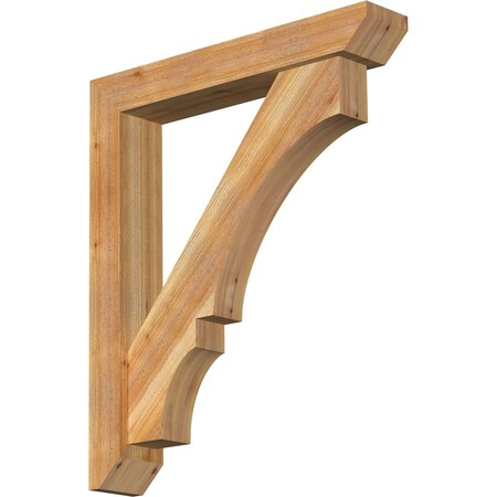Ekena Millwork Balboa Slat Rough Sawn Bracket w/ Offset Brace, Western Red Cedar, 6"W x 34"D x 40"H BKT0604X34X40BOA06RWR